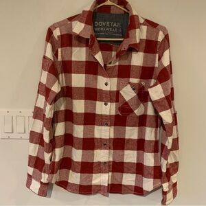 Dovetail Workwear Red Plaid Shirt Button Up Women’s Small S Top Work